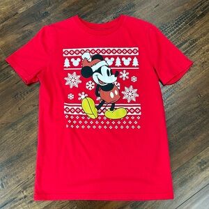 Disney Christmas Mickey Mouse Red Shirt Youth Size XL